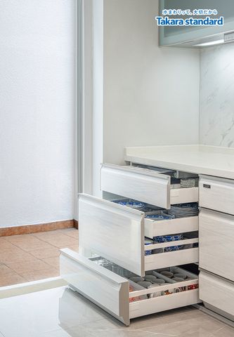 Hệ Tủ Bếp Lemure Chữ L Cao Cấp Màu LXW - Nhà Phố Quận 3
