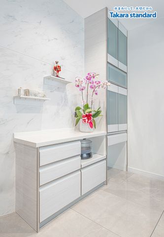 Hệ Tủ Bếp Lemure Chữ L Cao Cấp Màu LXW - Nhà Phố Quận 3