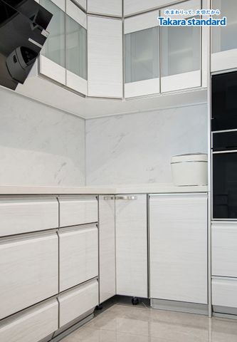 Hệ Tủ Bếp Lemure Chữ L Cao Cấp Màu LXW - Nhà Phố Quận 3