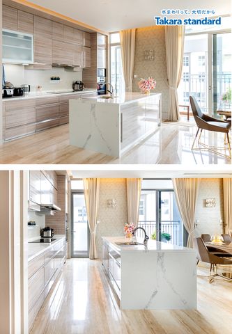 Hệ Tủ Bếp Lemure Cao Cấp Chữ I Màu LCT - Penthouse Vinhomes Central Park
