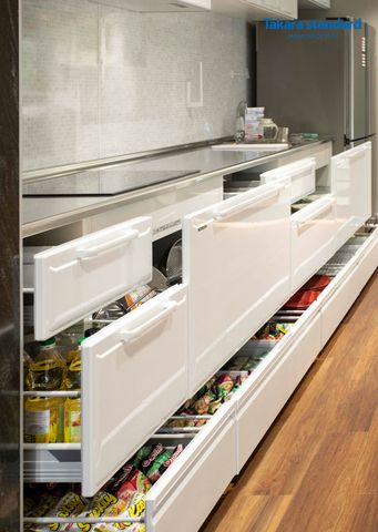 Hệ Tủ Bếp Edel Chữ I Màu ESW - Showroom Điện Biên Phủ