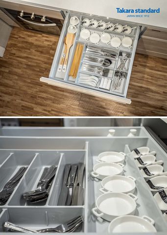 Tủ Bếp Treasia Chữ I Màu VWV (Vân gỗ sồi) - Showroom Takara standard