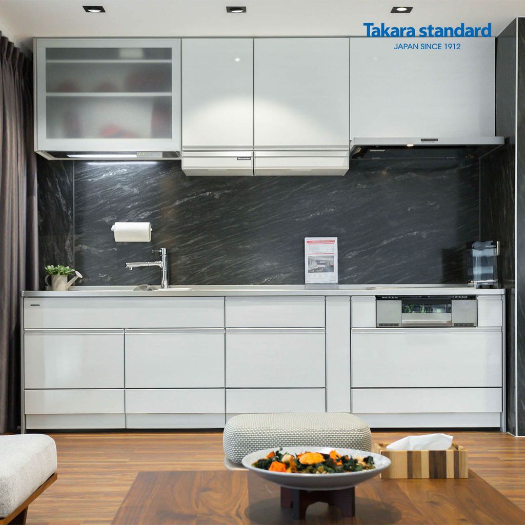 Tủ Bếp Treasia Chữ I Màu VFW - Showroom Điện Biên Phủ