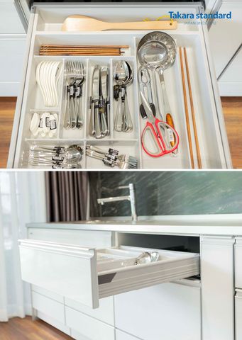Tủ Bếp Treasia Chữ I Màu VFW - Showroom Điện Biên Phủ