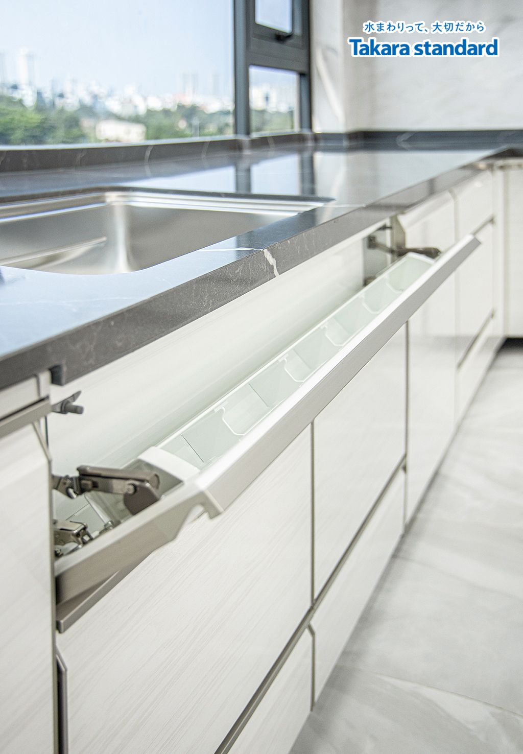 Hệ Tủ Bếp Chữ L Dòng Lemure Cao Cấp Màu LXW - Lakeview City
