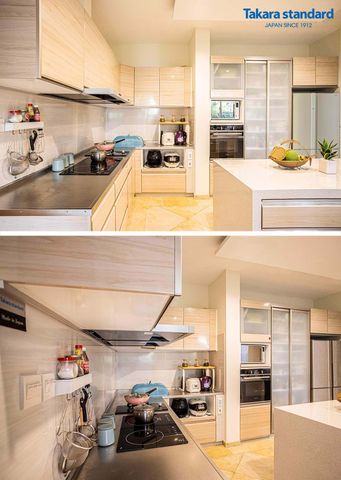 Hệ Tủ Bếp LEMURE Màu LCV (Vân Gỗ Sồi) - Biệt thự Riviera Cove Q9