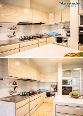 Hệ Tủ Bếp LEMURE Màu LCV (Vân Gỗ Sồi) - Biệt thự Riviera Cove Q9
