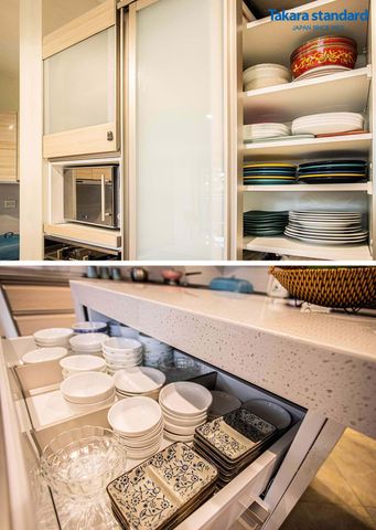 Hệ Tủ Bếp LEMURE Màu LCV (Vân Gỗ Sồi) - Biệt thự Riviera Cove Q9