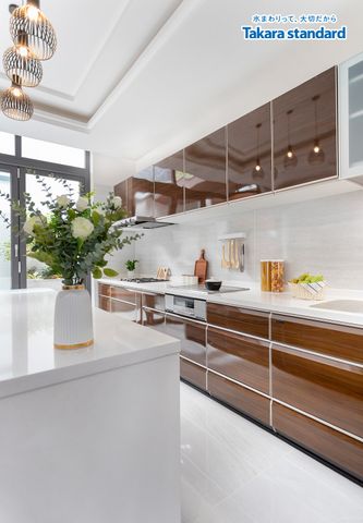 Hệ Tủ Bếp Lemure Cao Cấp Màu LGU - Biệt thự Q. Bình Thạnh