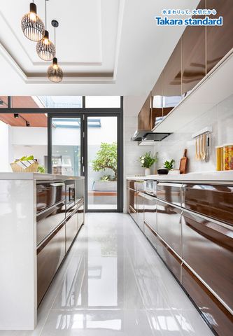 Hệ Tủ Bếp Lemure Cao Cấp Màu LGU - Biệt thự Q. Bình Thạnh