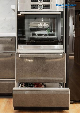 Hệ Tủ Bếp Lemure Chữ L Cao Cấp Màu LRB - Showroom Điện Biên Phủ