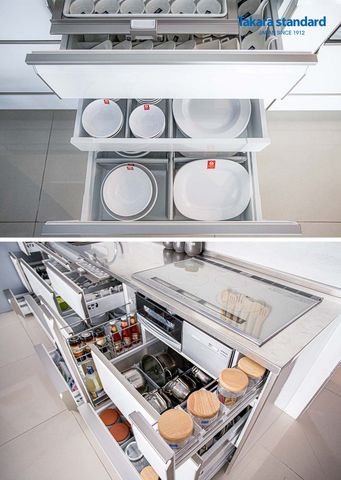 Hệ Tủ Bếp Lemure Chữ I Cao Cấp Màu LSW (Trắng) - Showroom Takara standard
