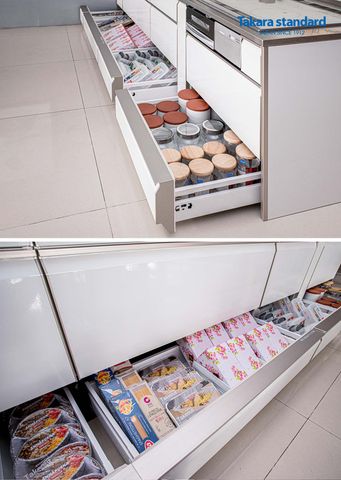 Hệ Tủ Bếp Lemure Chữ I Cao Cấp Màu LSW (Trắng) - Showroom Takara standard