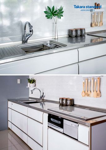 Hệ Tủ Bếp Lemure Chữ I Cao Cấp Màu LSW (Trắng) - Showroom Takara standard
