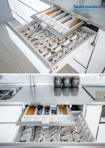 Hệ Tủ Bếp Lemure Chữ I Cao Cấp Màu LSW (Trắng) - Showroom Takara standard