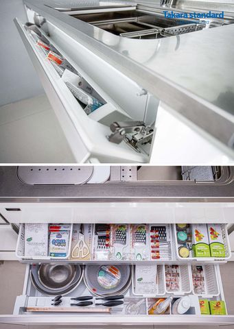 Hệ Tủ Bếp Lemure Chữ I Cao Cấp Màu LSW (Trắng) - Showroom Takara standard