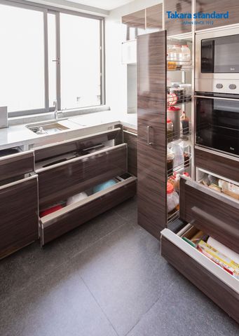 Hệ Tủ Bếp Lemure Chữ U Cao Cấp Màu LXB - Căn Hộ Panorama Phú Mỹ Hưng Quận 7