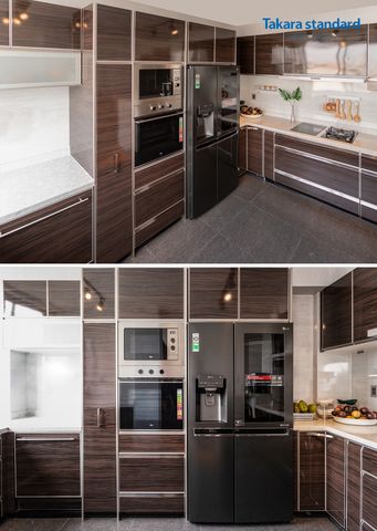 Hệ Tủ Bếp Lemure Chữ U Cao Cấp Màu LXB - Căn Hộ Panorama Phú Mỹ Hưng Quận 7