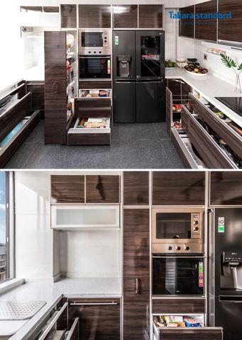Hệ Tủ Bếp Lemure Chữ U Cao Cấp Màu LXB - Căn Hộ Panorama Phú Mỹ Hưng Quận 7