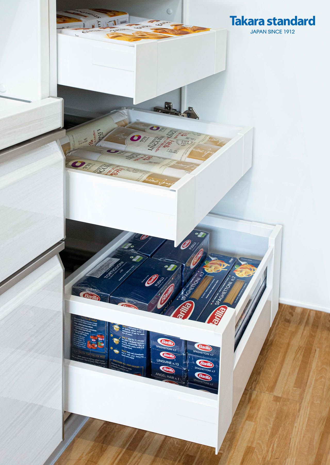 Hệ Tủ Bếp Lemure Cao Cấp Màu LXW - Showroom Takara standard