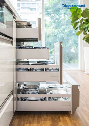 Hệ Tủ Bếp Lemure Cao Cấp Màu LXW - Showroom Takara standard