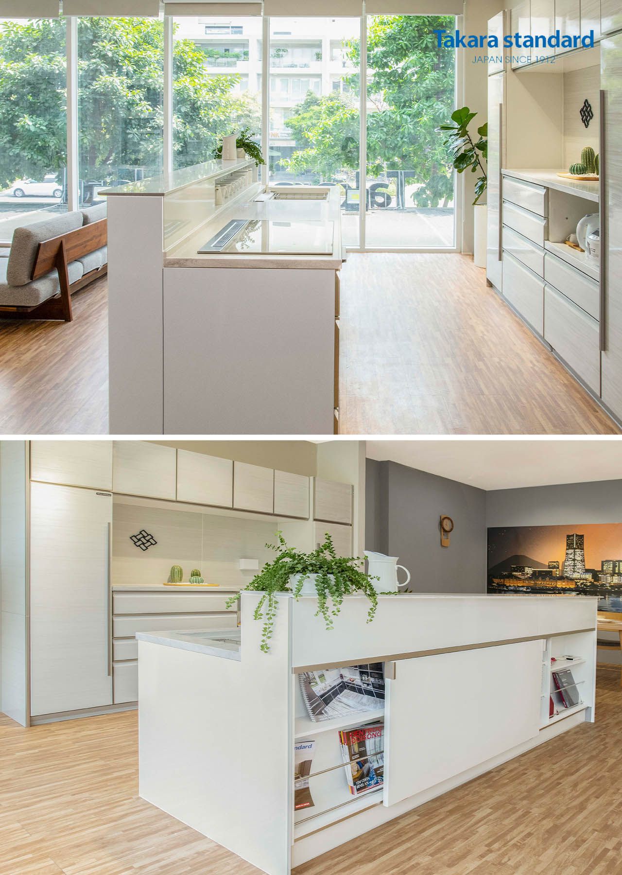 Hệ Tủ Bếp Lemure Cao Cấp Màu LXW - Showroom Takara standard