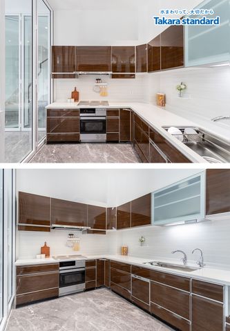 Hệ Tủ Bếp Lemure Cao Cấp Hình Chữ U Màu LGU - Nhà Phố Q11