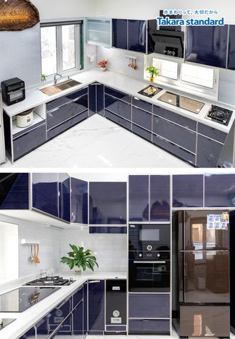 Hệ Tủ Bếp Lemure Chữ U Cao Cấp Màu LUN - Nhà Phố Q.Gò Vấp