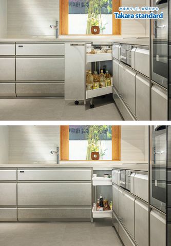 Hệ Tủ Bếp Lemure Chữ L Cao Cấp Chuyển Sắc - Showroom Q.2
