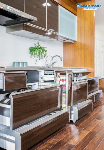 Hệ Tủ Bếp Lemure Cao Cấp Chữ I Màu LGB - Căn Hộ Vinhomes Golden River