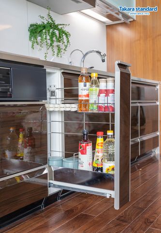 Hệ Tủ Bếp Lemure Cao Cấp Chữ I Màu LGB - Căn Hộ Vinhomes Golden River