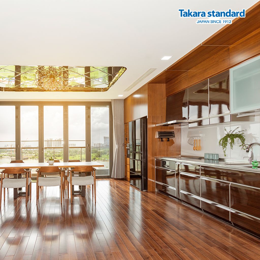 Hệ Tủ Bếp Lemure Cao Cấp Chữ I Màu LGB - Căn Hộ Vinhomes Golden River
