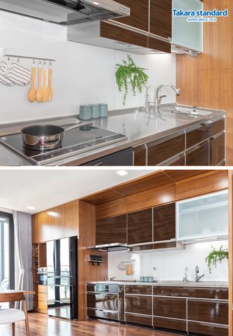 Hệ Tủ Bếp Lemure Cao Cấp Chữ I Màu LGB - Căn Hộ Vinhomes Golden River