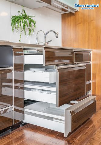Hệ Tủ Bếp Lemure Cao Cấp Chữ I Màu LGB - Căn Hộ Vinhomes Golden River