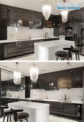 Hệ Tủ Bếp Lemure Cao Cấp Chữ L Màu LHQ - KĐT Vạn Phúc