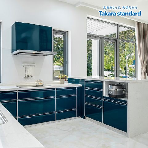 Hệ Tủ Bếp Treasia Cao Cấp Chữ L Màu VSJ - Biệt Thự Bình Phước