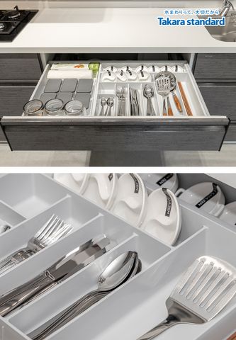 Hệ Tủ Bếp Cao Cấp Treasia Chữ I Màu VTG - Showroom Takara standard