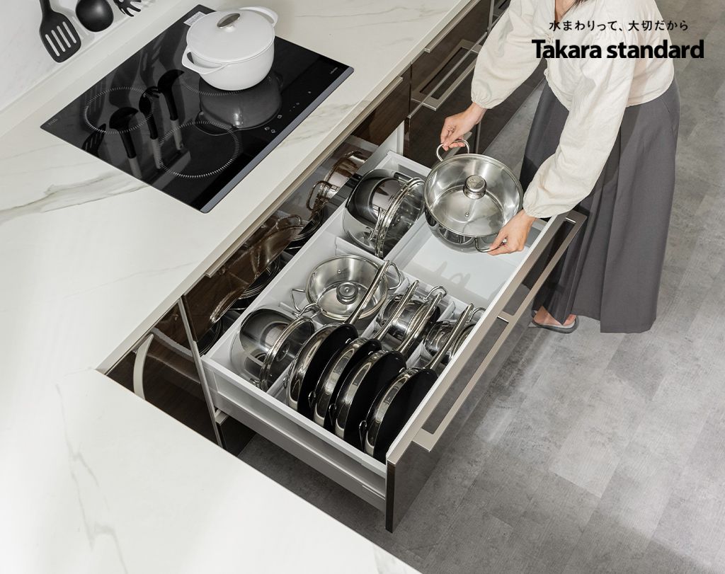 Hệ Tủ Bếp Nhật Bản Cao Cấp Lemure Chữ L Màu LGB - Biệt Thự Quận 7