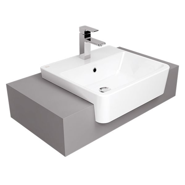 Chậu rửa đặt nửa bàn Acacia E 0519-WT/VF-0519