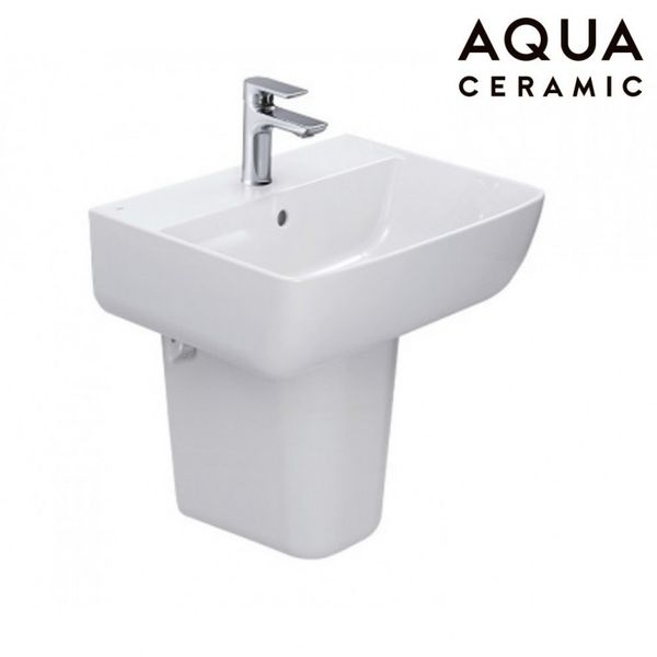 BỘ LAVABO TREO + CHÂN TREO NGẮN - L-312V(EC/FC)+L-298VC