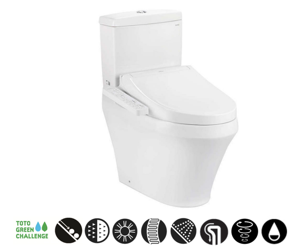 BÀN CẦU TOTO 2 KHỐI KÈM NẮP RỬA ĐIỆN TỬ WASHLET DÒNG C2 - CS948DW16