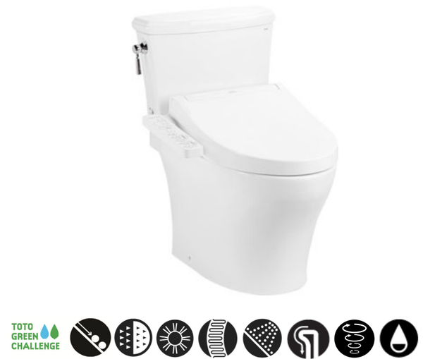 BÀN CẦU TOTO 2 KHỐI KÈM NẮP RỬA ĐIỆN TỬ WASHLET DÒNG C2 - CS986GW16