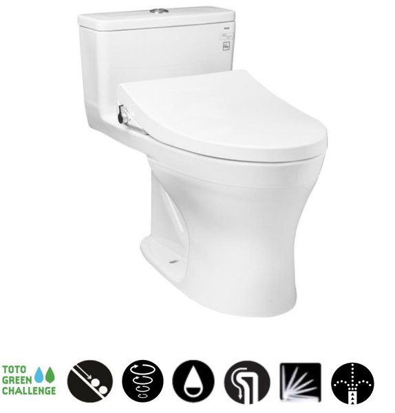 BÀN CẦU MỘT KHỐI TOTO KÈM NẮP RỬA CƠ ECO-WASHER - MS855DE4