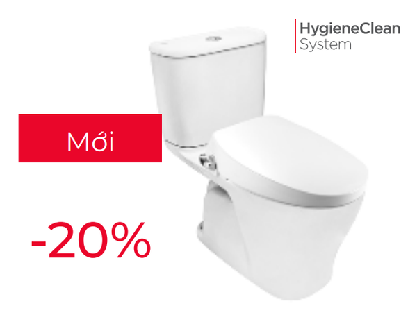 BÀN CẦU 2 KHỐI AMERICAN STANDARD VF-2162S KÈM NẮP RỬA CƠ SLIM00001-WT