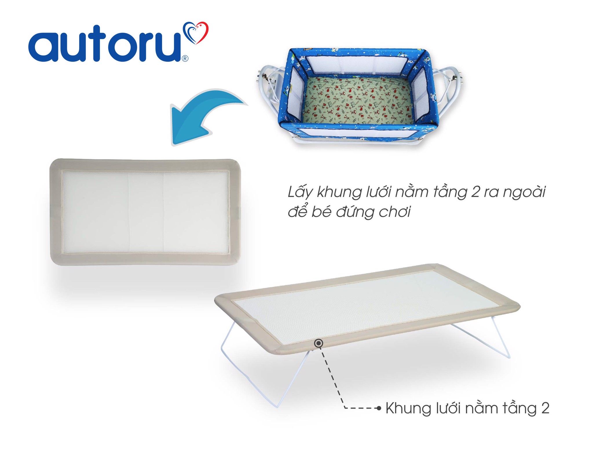 Nôi 2 tầng đa năng AUTORU-Eco 4S