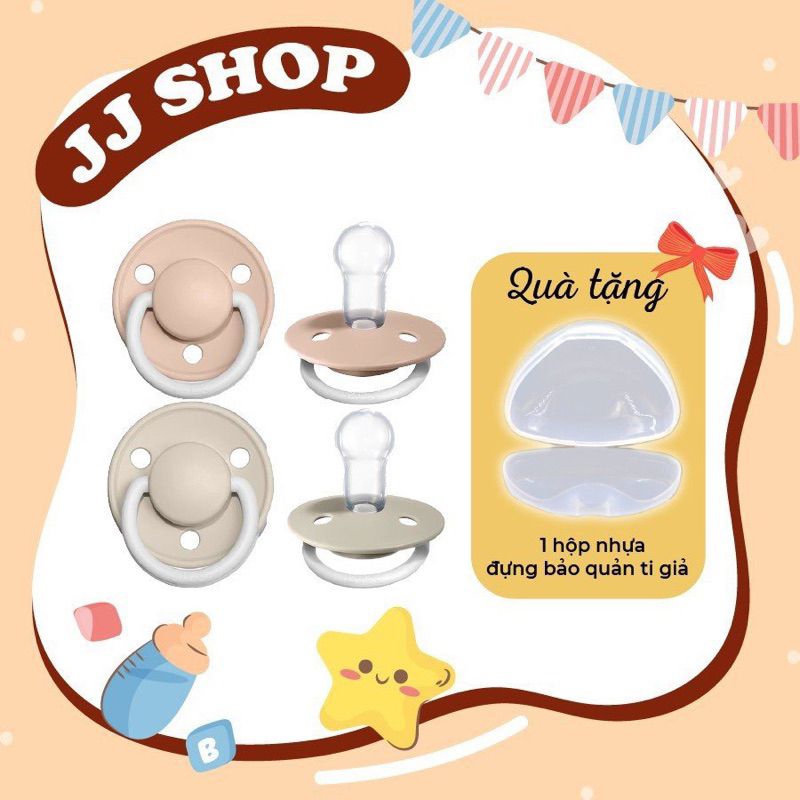  [TẶNG HỘP ĐỰNG] TI GIẢ BIBS DELUX SILICON CHO BÉ - BAO BÌ HÀN QUỐC 