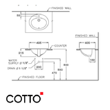  Chậu Rửa Lavabo COTTO C029 Lisa Âm Bàn Dương Vành 