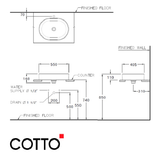  Chậu Lavabo COTTO C00343(MBK) Đặt Bàn Đen Mờ 