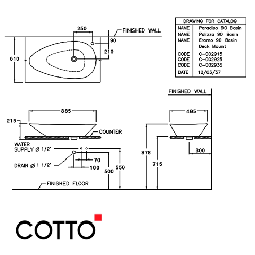  Chậu lavabo đặt bàn C002925 Palizzan 