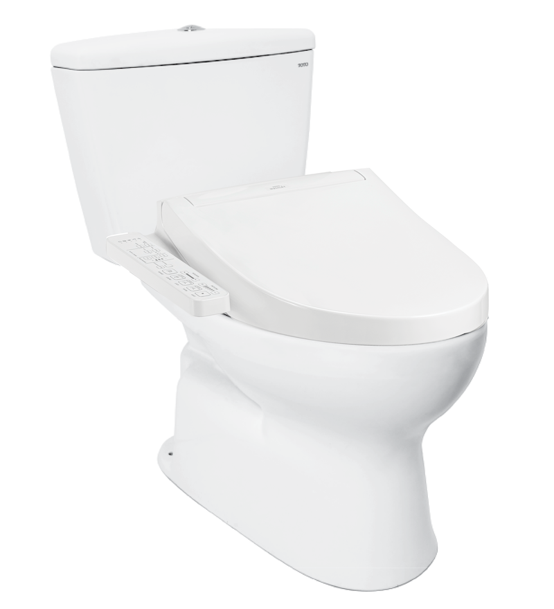  TOTO Bàn cầu hai khối kèm nắp rửa điện tử WASHLET dòng C2 CS300DW16Y1W 